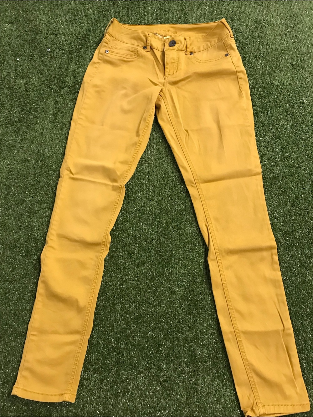 Maurices Mustard Yellow Skinny Jeans